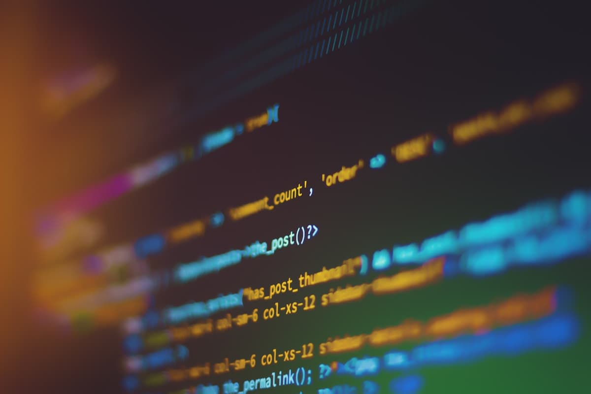 Code displayed on a computer screen