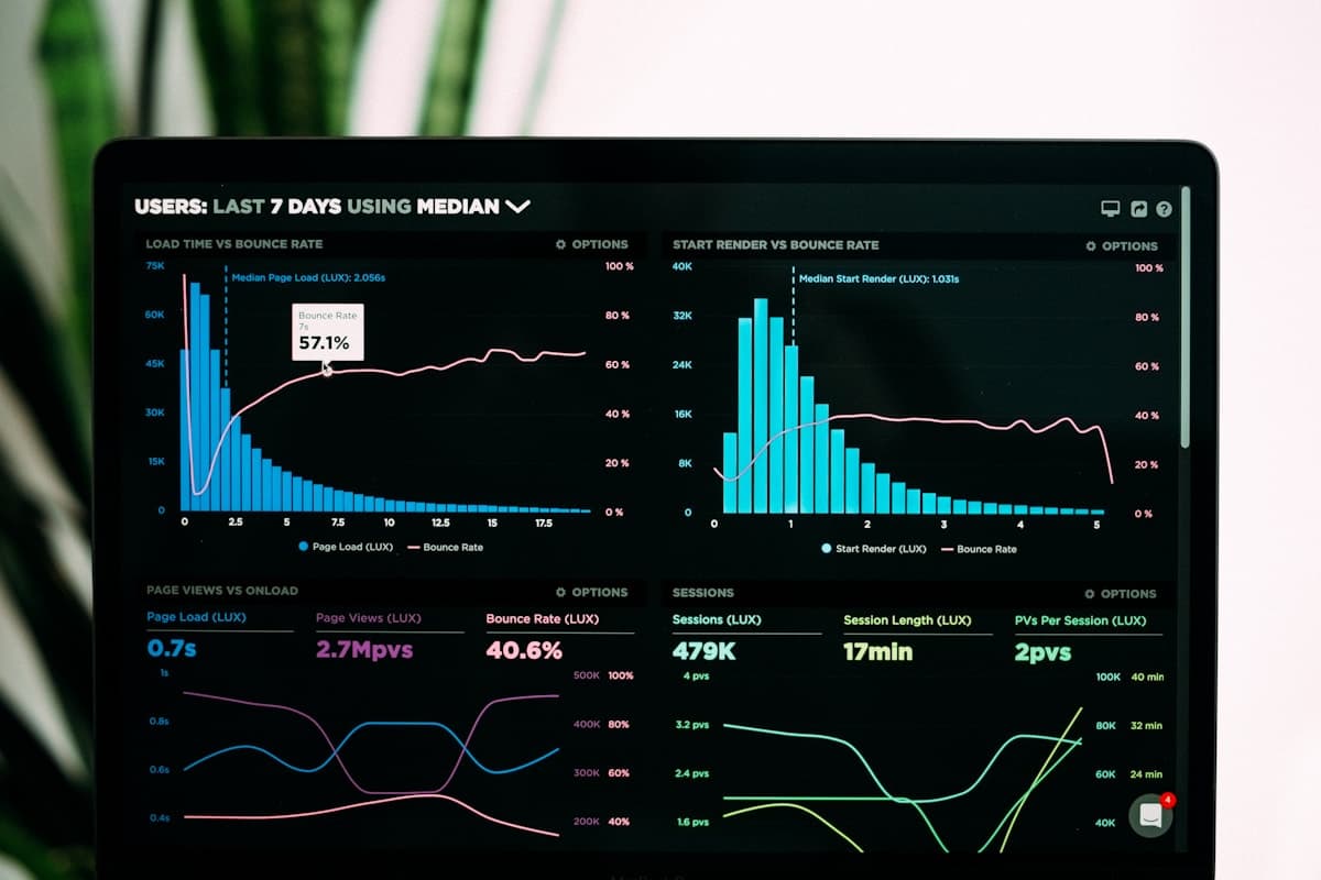 Data visualization displayed on a monitor
